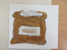 A great collage of a sack of flour
